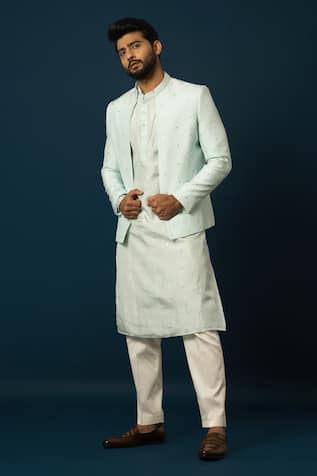 Yoseba Alwa Work Embroidered Jacket & Pyjama Set 