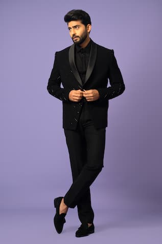 Yoseba Raven Cutdana Embroidered Blazer With Pant 