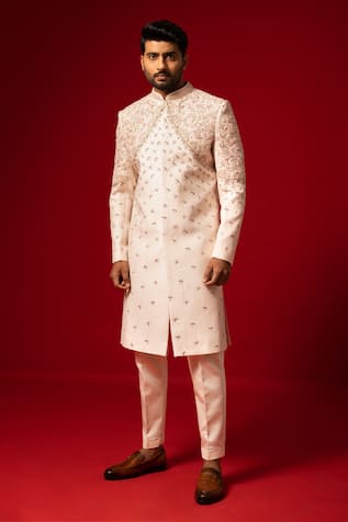 Yoseba Zardozi Embroidered Sherwani With Pyjama 
