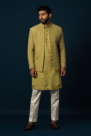 Yoseba Verdent Embroidered Jacket & Kurta Set 