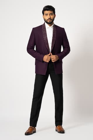 YOSEBA Sangria Grammy Embroidered Blazer With Trouser 