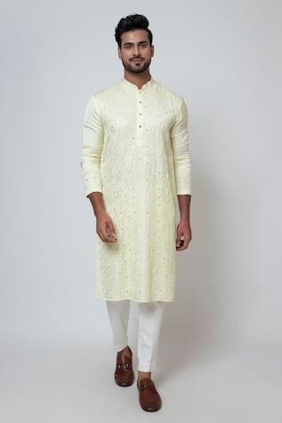 YOSEBA Canary Charm Embroidered Kurta With Pant 