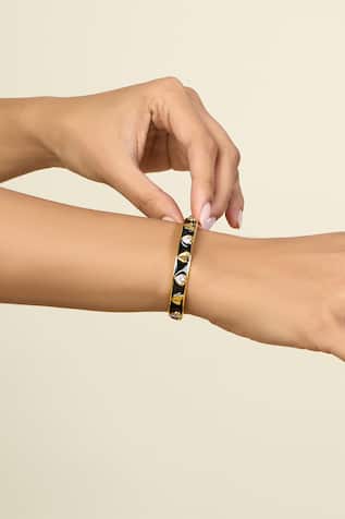 Lucky Charms Heart Stone Cuff Bracelet 