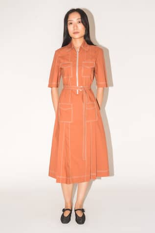 Leh Studios Pleated Safari Dress 