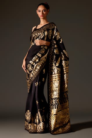 Rohit Bal Chanderi Mandala Print Saree & Unstitched Blouse Piece Set 