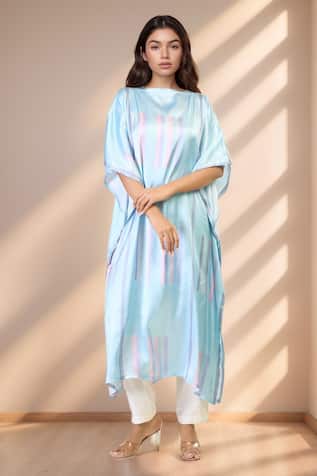 Naintara Bajaj Wildflower Stripe Print Kaftan 