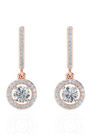 18kt Diamond Embellished Drop Earrings 