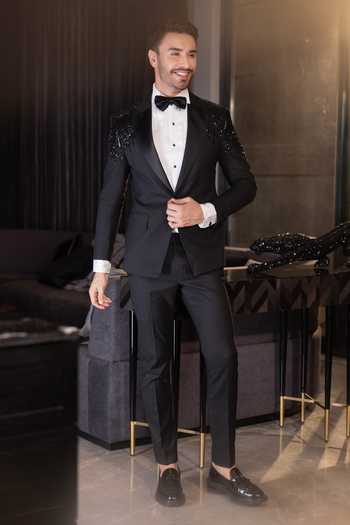 Amit Arora Sequin Embellished Suit & Pant Set 