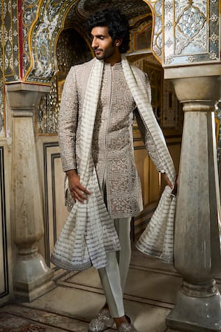 Seema Gujral Threadwork Embroidered Sherwani Set 