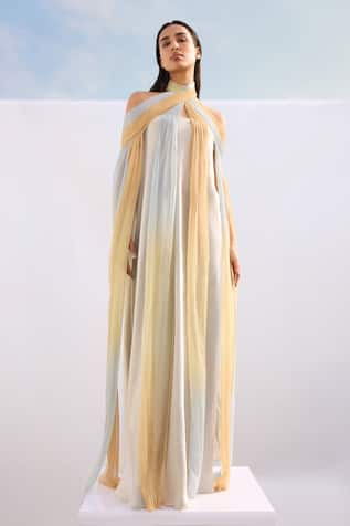 AKHL Hand Dyed Ombre Draped Kaftan 