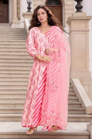 Naintara Bajaj Printed Angarkha Anarkali Pant Set 