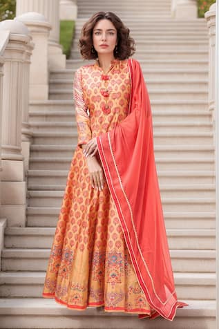 Samyukta Singhania Floral Butti Print Anarkali With Dupatta 