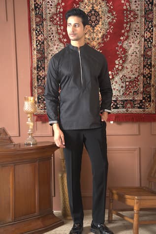 The House Of Diwans Pleated Kurta & Trouser Set 