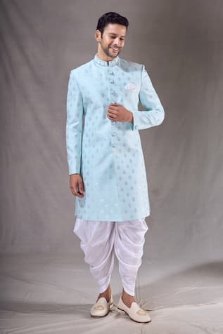 Aryavir Malhotra Floral Butti Pattern Sherwani With Dhoti Pant 