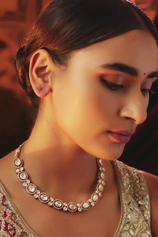 Moissanite Polki Embellished Choker 