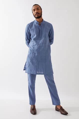 Son Of A Noble Snob Lebi Criss Cross Applique Kurta With Trouser 