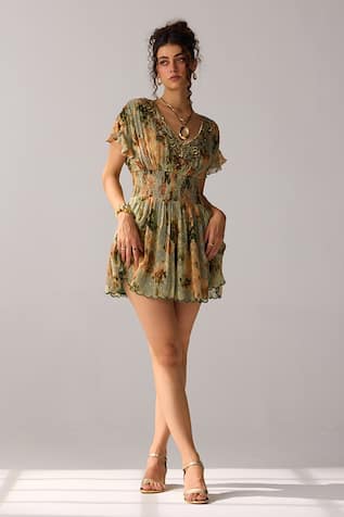 Verb by Pallavi Singhee Floral Print Short Dress 