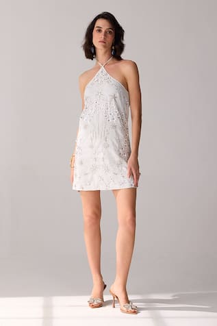 Verb by Pallavi Singhee Hand Embroidered Halter Neck Dress 