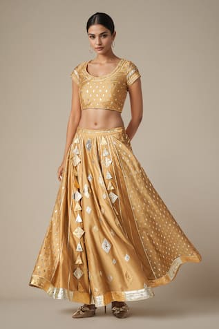 Gulabo By Abu Sandeep Geometric Pattern Gota Work Blouse 