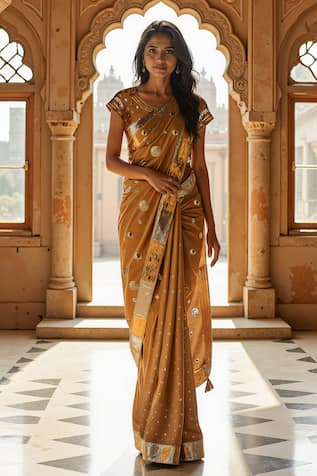 Gulabo by Abu Sandeep Circle Gota Lace Work Saree 