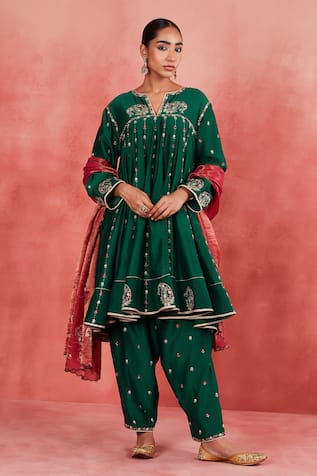 Sue Mue Salima Paisley Embroidered Anarkali Set 