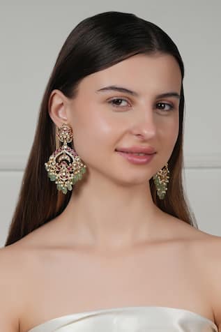 Kundan & Bead Embellished Earrings 