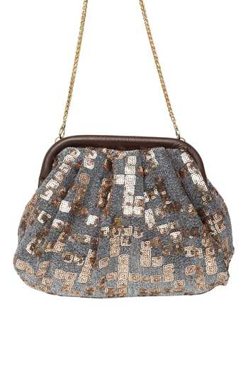 SG Collection By Sonia Gulrajani Nora Maze Pattern Sequin Clutch Bag 
