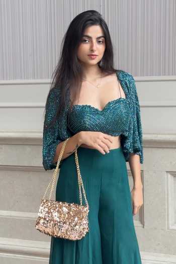 SG Collection By Sonia Gulrajani Trish Glimmery Sequin Embellished Sling Bag 