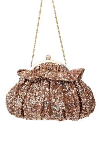 SG Collection By Sonia Gulrajani Starlit Sequin Work Pouchette Clutch Bag 