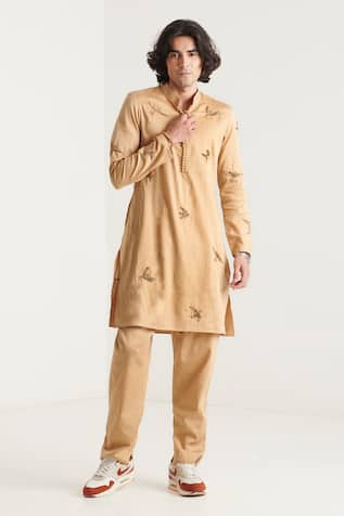 Blushing Couture by shafali Bird Motif Embroidered Kurta & Pant Set 