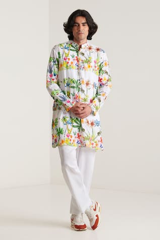 Blushing Couture by shafali Gardenia Print Kurta & Pyjama Set 