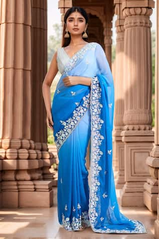 Samyukta Singhania Ombre Embellished Saree With Unstitched Blouse Piece 