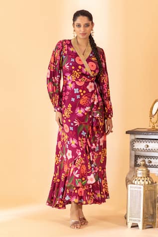 SSHILPA SAMRIYA Floral Print Overlapping Dress 