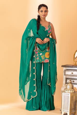 SSHILPA SAMRIYA Floral Print Kurta Sharara Set 