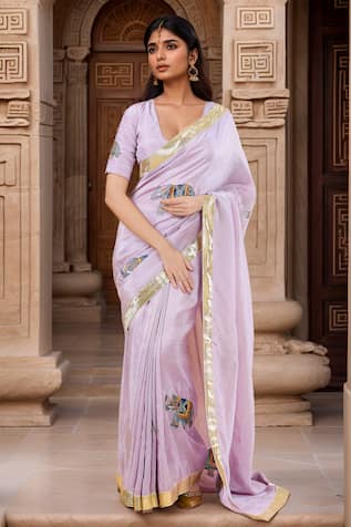 Samyukta Singhania Elephant Handpainted Saree With Blouse 