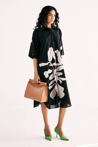 Kharakapas Cleo Flora Print Shirt Dress 