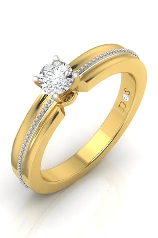 18kt Yellow Gold Diamond Solitaire Two-Tone Ring 