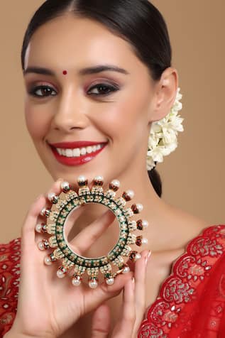 Ruby Raang Pearl Encrusted Bangle - Single Pc 
