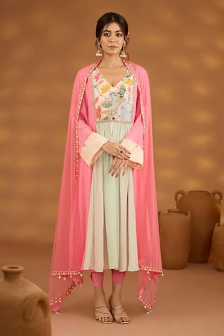 Isha Gupta Tayal Nandi Bagh Patchwork Embroidered Kurta Pant Set 