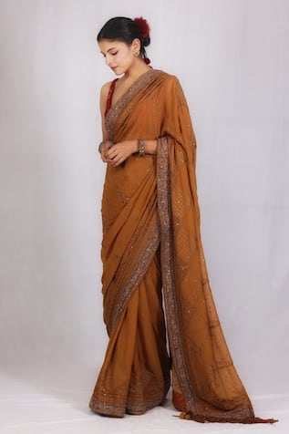 Monika Mathuria Datta Zoya Embroidered Border Saree 