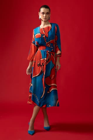 Nexus Abstract Print Midi Dress 