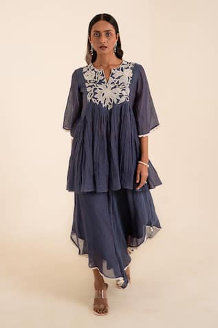 SSHILPA SAMRIYA Floral Patch Work Tunic With Palazzo 