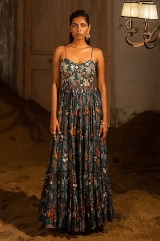 SSHILPA SAMRIYA Floral Embroidered Maxi Dress 