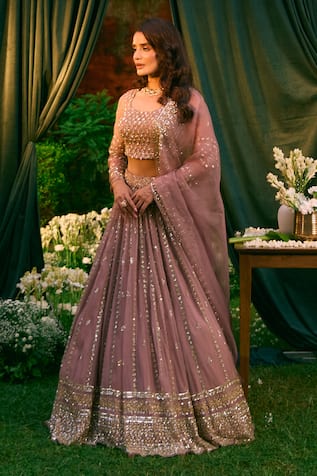 ASTHA NARANG Sequin Embroidered Lehenga Set 