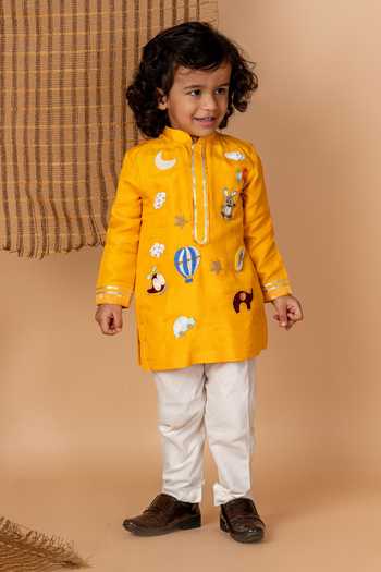 Lil Angels Fantasy Fun Embroidered Kurta With Pant 