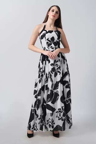 House Of Varada Flowery Print Midi Dress 