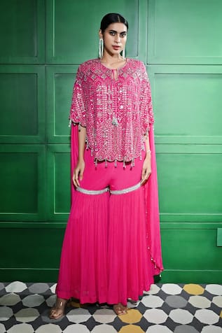 Keith Gomes Sequin Embroidered High-Low Tunic Gharara Set 