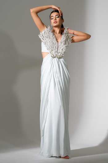 PIRI INDIA Optuntia 3D Embroidered Gown 