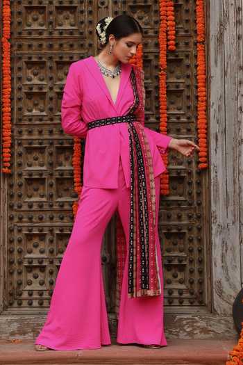 Gazab by Miku Kumar Zaara Solid Blazer Sharara Set 