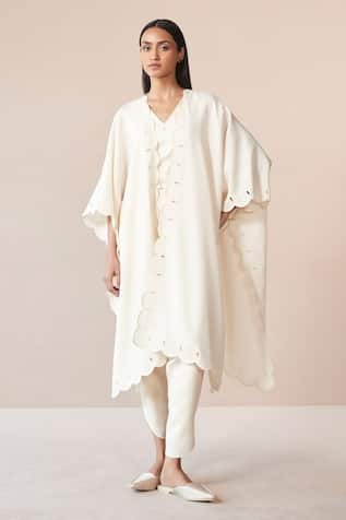 AMPM Alea Scallop Hem Cape With Dhoti Pant Set 